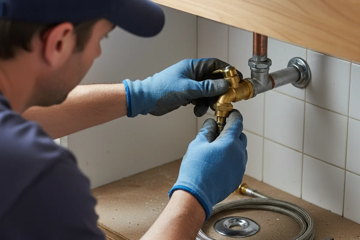 Shutoff valve and fitting work during Emergency Plumbing in Lublin